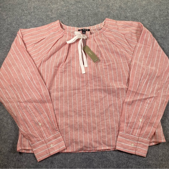 Women's J. Crew Red and White Striped Top, NWT, Medium - Picture 9 of 13